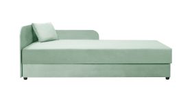 Letto da giorno con testiera sinistra Lobatos 107 | Menta | 80 x 195 cm | Cuscini inclusi | Spazio contenitore