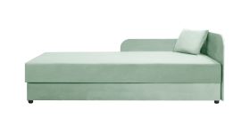 Letto da giorno singolo Lobatos 108 menta | 80x195 cm | Contenitore | Nucleo a molle Bonell | Testata destra