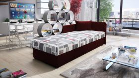 Letto da giorno Lobatos 56 rosso | 80x195 cm | Testata destra | Spazio contenitore | Ideale per ospiti