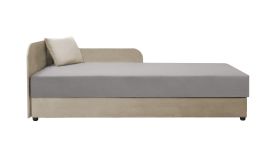 Letto da giorno Lobatos 99 beige/grigio | Cuscini inclusi | Nucleo a molle Bonell | Testata sinistra | 80x195 cm
