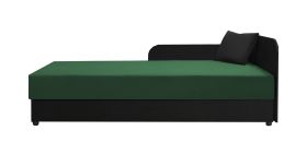 Letto singolo Lobatos 08 nero/verde | 90 x 195 cm | Spazio contenitore | Nucleo a molle Bonell | Testata destra