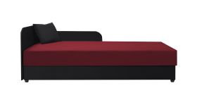 Letto per ospiti Lobatos 29 | Cuscini inclusi | Nucleo a molle Bonell | Nero/rosso | Contenitore ribaltabile | 90 x 195 cm