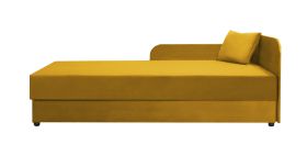 Letto ospiti/daybed Lobatos 26 | Cuscini inclusi | Testata destra | Giallo | Contenitore ribaltabile | 90x195 cm | Molle Bonell