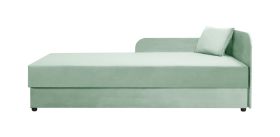 Letto ospiti/da giorno Lobatos 48 menta | Testata destra | Contenitore ribaltabile | Nucleo a molle Bonell | 90x195 cm | Cuscini inclusi