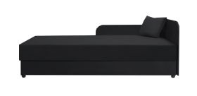 Letto da giorno nero Lobatos 02 | Spazio contenitore | Superficie 90 x 195 cm | Testiera destra | Finitura di qualità