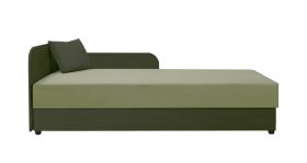 Letto da giorno Lobatos 33 | Verde scuro e verde | Imbottitura confortevole | 90x195 cm | Vano portaoggetti | Testata sinistra