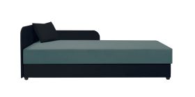 Letto da giorno Lobatos 37 | Cuscini inclusi | Testata sinistra | Nucleo a molle Bonell | Nero/Turchese | 90 x 195 cm