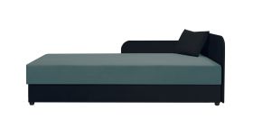 Letto per ospiti o giorno Lobatos 38 | Nero/Turchese | Testata destra | Contenitore ribaltabile | Nucleo a molle Bonell | 90 x 195 cm
