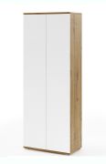 Armadio ad ante battenti "Jaralillo" 10, color rovere Artisan/bianco, 2 ante, 1 scomparto, 1 barra appendiabiti estraibile, Sistema "push-to-open", 70 x 40 x 185 cm