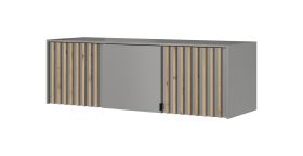 Top superiore per armadio Leeds 21 e 22 | Grigio grafite e rovere Artisan | 50 x 155 x 51 cm | 3 ante e 3 scomparti