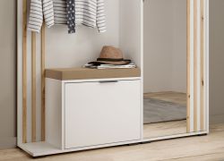 Cuscino per panca guardaroba Leeds beige | Comfort elevato | Design moderno | 60x39x5 cm
