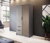 Armadio 5 scomparti Leeds 23 grigio | Design moderno | 200 x 105 x 51 cm