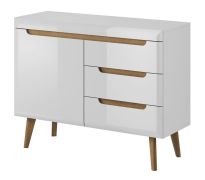 Cassettiera 3 cassetti Cathcart 06 | Rovere Riviera/Bianco | 83x107x40 cm | MDF laminato