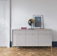 Cassettiera 3 cassetti Worthing 53 | Grigio e oro | 83 x 154 x 39 cm | Design moderno