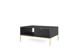 Tavolino con cassetto Worthing 41 | Nero/Oro | 46 x 104 x 68 cm | Stile moderno e funzionale