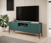 Mobile porta TV Worthing 11 | Verde/Nero/Oro | 56 x 154 x 39 cm | Moderno e funzionale