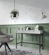Scrivania Worthing 62 | Grigio/Nero/Oro | 78 x 104 x 50 cm | Design moderno e dettagli raffinati