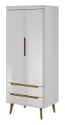 Armadio 2 ante con cassetti Cathcart 11 | Rovere Riviera/Bianco | 197 x 80 x 56 cm | Organizzazione salvaspazio