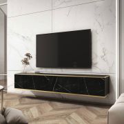 Base TV Horsham 15 | Funzione push-to-open | Marmo nero | 30 x 175 x 32 cm
