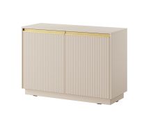 Cassettiera a due ante beige Finghall 05 | 71,6 x 103,5 x 39 cm | 4 scomparti | Soft-close | Frontale scanalato
