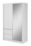 Armadio scorrevole Kirkdale 11 bianco | Ampio spazio contenitivo | MDF e alluminio | 214 x 134 x 62 cm