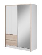 Armadio scorrevole Kirkdale 07 | Bianco e Rovere Sonoma | 214 x 154 x 62 cm | Spazio ottimale