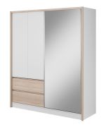 Armadio moderno Kirkdale 04 | Bianco e Rovere Sonoma | 214 x 184 x 62 cm | Ampio spazio e organizzazione