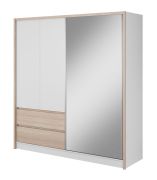 Armadio moderno Kirkdale 01 | Bianco e Rovere Sonoma | 214 x 204 x 62 cm | Ampio spazio contenitivo