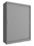 Armadio moderno Bickleigh 03 grigio | 200 x 130 x 62 cm | 5 vani | 2 ante scorrevoli