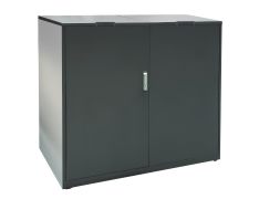 Copribidoni della spazzatura doppio - Colore: antracite, Larghezza: 134 cm, Altezza: 120 cm, Profondità: 80 cm