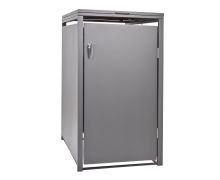 Copribidoni della spazzatura singolo - Colore: grigio alluminio, Larghezza: 66 cm, Altezza: 116 cm, Profondità: 80 cm