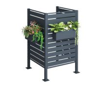 Recinzione frangivista per bidoni della spazzatura (3 lati) - Larghezza: 85 cm, Altezza: 150 cm, Profondità: 85 cm, Colore: antracite
