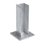 piastra di base per pali, zincato - misure: 100 x 100 mm