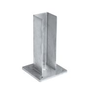 piastra di base per pali, zincato - misure: 80 x 80 mm