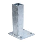 piastra di base per pali - lato muro, zincato - misure: 80 x 80 mm