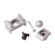 Kit di fissaggio per pali angolari / pali per cancello, Colore: argento