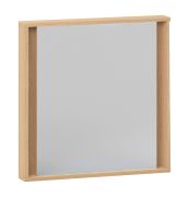 Specchio quadrato "Sarandi" 26, color rovere, illuminazione a LED, 50 x 50 cm