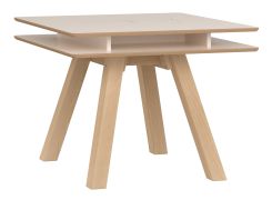 Tavolo quadrato "Sarandi" 14, beige / rovere, gambe: legno di pino, bordi arrotondati, 100 x 100 cm
