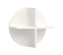 Mensola rotonda da parete Aenna 130 | 2 ripiani | Bianco | 38 x 38 x 21,5 cm | Per soggiorno