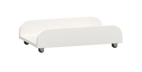 Supporto per computer su ruote Aenna | Bianco moderno | 13 x 50 x 30 cm | Facile da spostare