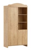 Armadio ad ante battenti "Mille" 01, color rovere, 2 ante, 6 scomparti, 2 barre appendiabiti, maniglie rotonde, bordi in ABS, Sistema "Soft-Close"