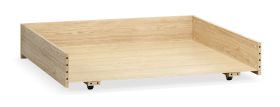 Cassettone letto con rotelle "Mirinay", color rovere, 199 x 87 x 20 cm