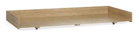 Cassettone letto con rotelle "Mirinay", color rovere, 199 x 87 x 20 cm