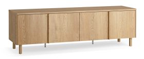 Cassettiera "Olimar" 10, color rovere, 2 ante a soffietto, 2 cassetti, 4 scomparti, illuminazione a LED integrata, Sistema "Soft-Close", 183 x 45 x 56 cm