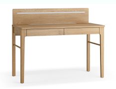 Scrivania "Olimar" 20, color rovere, 2 cassetti, 1 passacavi, striscia magnetica, Sistema "Soft-Close", 123 x 56 x 98 cm