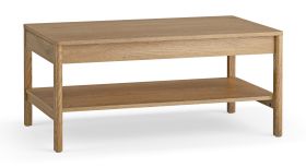 Tavolino rettangolare "Olimar" 18, color rovere, 1 cassetto, 1 ripiano, Sistema "Soft-Close", 100 x 60 x 45 cm