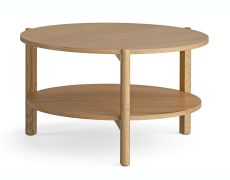 Tavolino rotondo "Olimar" 19, rovere, color rovere, rotondo, ripiano girevole, bordi smussati, 70 x 70 x 41 cm