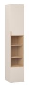 Vetrinetta "Sarandi" 06, beige, maniglie: rovere, 1 anta in vetro, 6 scomparti, illuminazione a LED, Sistema "Soft-Close", 40 x 42 x 206 cm