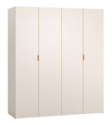 Armadio con ante a libro "Sarandi" 02, beige, maniglie: rovere, 3 cassetti, 3 barre appendiabiti, illuminazione a LED con sensore di movimento, Sistema "Soft-Close", 180 x 57 x 206 cm
