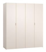 Armadio con ante a libro "Sarandi" 02, beige, maniglie: beige, 3 cassetti, 3 barre appendiabiti, illuminazione a LED con sensore di movimento, Sistema "Soft-Close", 180 x 57 x 206 cm